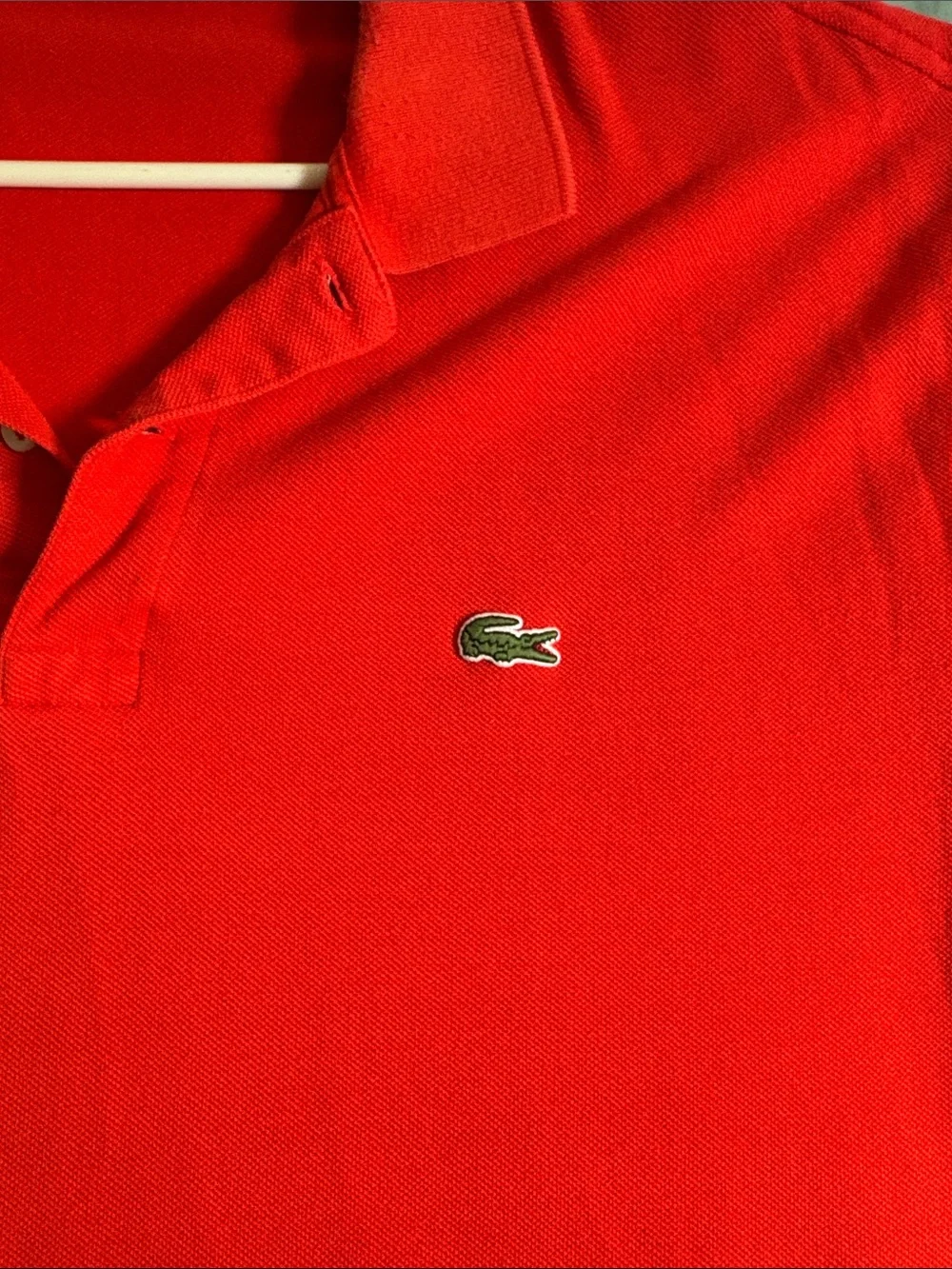 Lacoste Men’s Vibrant Red Polo with Crocodile Logo